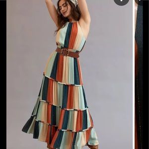 NEW FARM RIO color blocked shimmer maxi dress small